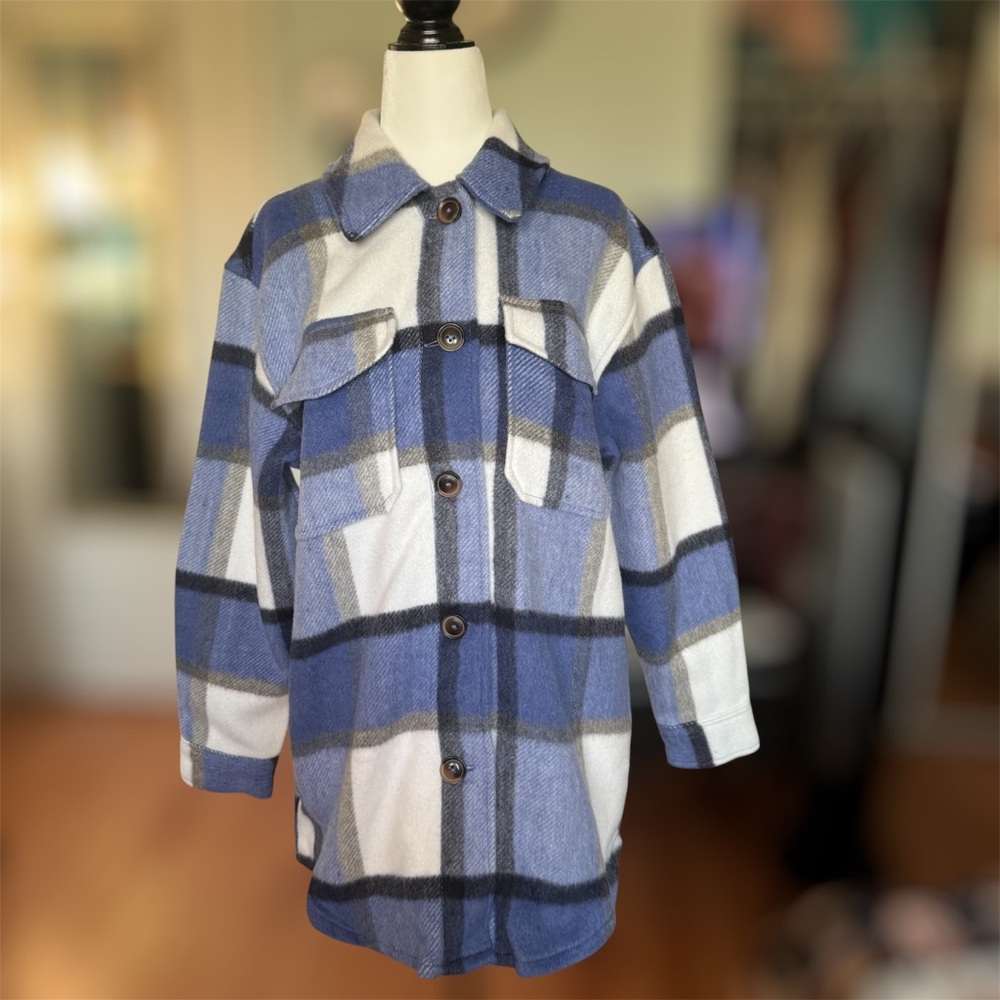 George Blue and White Checkered Sweater